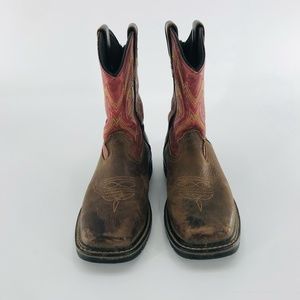 Georgia Boot Women's Carbo Tech Short Mid Calf Western Boots Brown Red Size 6